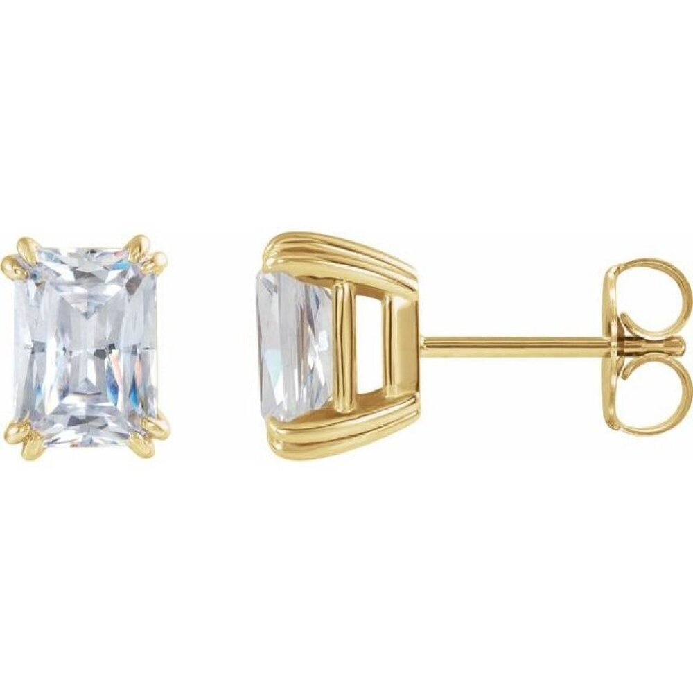 Emerald Diamond Studs 14K Yellow Gold (2.03 Ct H Vs1 Gia ) C54200018